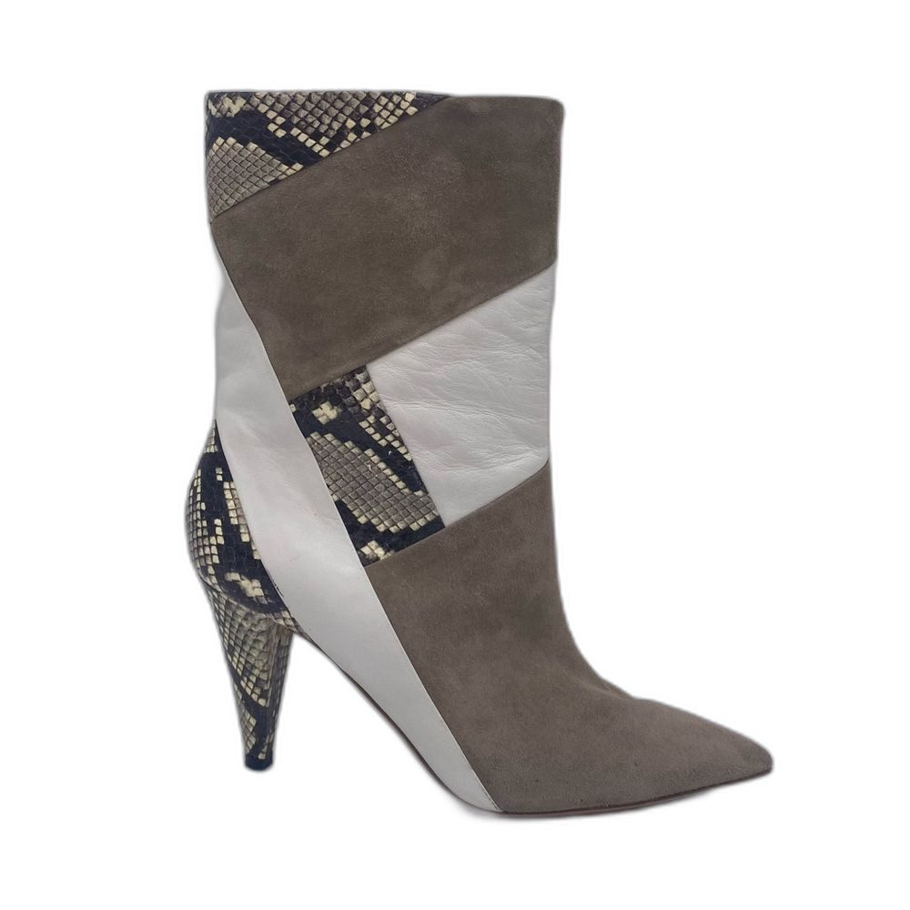 Aquazzura Calder Patchwork Leather & Snakeskin Boot - Picture 2 of 11